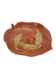 Mayco Ceramic Orange Acorn Shaped Plate Autumn Fall 9"x10" As Is - Picture 1 of 13