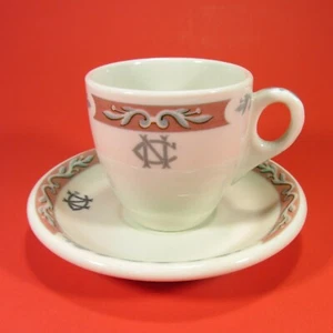 Syracuse China UNC North Carolina Tar Heels Demitasse Cup & Saucer Stoneware USA - Picture 1 of 7