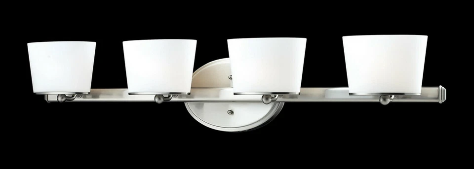 Quimera níquel cepillado con vidrio opalino mate 4 luces baño 35" original $480 Foto 1 de 2