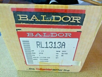 New Baldor Motor-1.5hp, 3450 rpm, 1 phase, 110/220v-RL1313A - Image 1 of 2