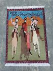 S1598 Pictorial Rug Horse Racing Handmade Knotted Afghan Tribal Rug 120×86 Cm