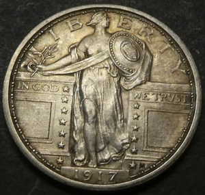 1917 Standing Liberty 25C Us Moneta Argento Zecca FDC Brillante Non Circolata - Foto 1 di 2