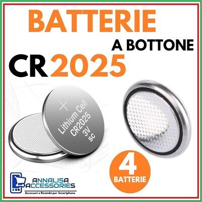 4 Batterie Al Litio Cr2025 3v Volt Per Orologio Auto Stock Pile 2025 A Bottone • 4.15€