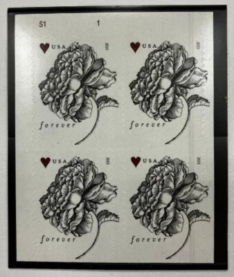 US stamps SC# 4959 2015 forever Rose & Heart wedding stamps S & Plate Block - Image 1 of 2