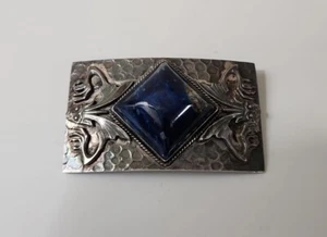 Vintage Sterling Silber Lapislazuli Dämon Thema Pin - Bild 1 von 2