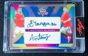 2022 Leaf Vivid Dual Auto grau Anthony Elanga Antony Man United 5/7 - Bild 1 von 2