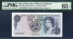 (DN) QEII Isle of Man 1 Pound 1972 P-29d PMG-65 GEM UNC - Bild 1 von 2