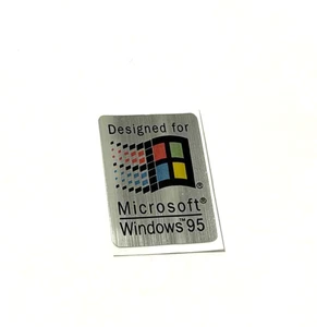 1 x Designed for Microsoft Windows 95  Laptop/PC Sticker Decal Logo 18mm x 26mm - Picture 1 of 1