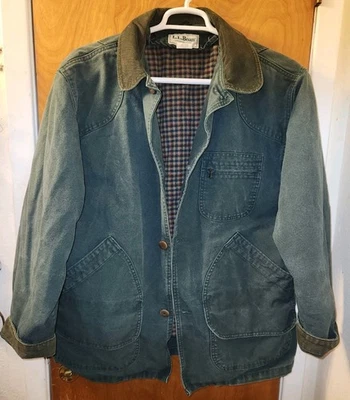 L.L. Bean Field Coat Large Primaloft Lined Canvas Jacket Corduroy Collar Vintage - Image 1 of 4