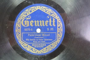 Olly Oakley & Victor Opferman  GENNETT 4675 - Paderewski Minuet - Banjo & Violin - Picture 1 of 3