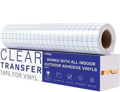 12" x 30 FT Transfer Tape for Viny W/Blue Alignment Grid Medium Tack Clear Vinyl - image 1 of 4
