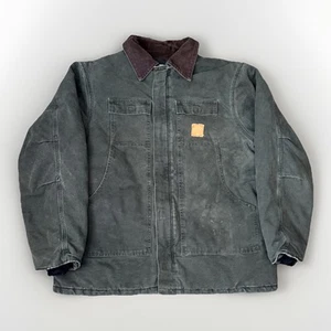 Vintage Carhartt Jacket Mens XL C26 MOS Moss Green Canvas Artic Quilt Lined Coat - Picture 1 of 12