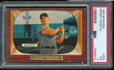 Bowman Mickey Mantle 1955 #202 PSA 5 - Yankees Foto 1 de 3