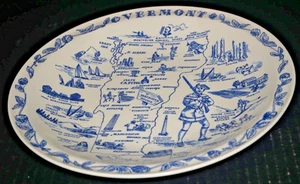 Placa de exhibición de recuerdo Vernon Kilns Vermont que representa lugares y artículos de interés - Imagen 1 de 9