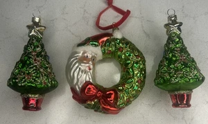 Media Luna Regalos Navidad Pequeña Gema Santa Corona Y Árbol Adornos Conjunto De 3 - Imagen 1 de 9