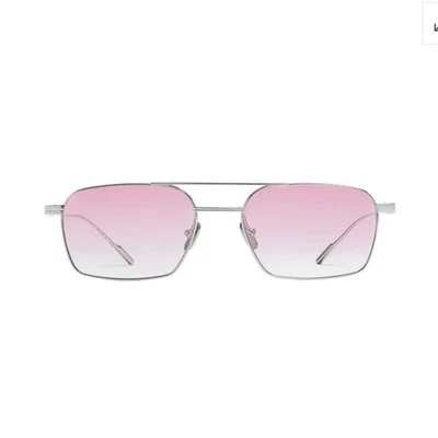 Óculos de sol Gentle Monster Rave 02 aviador armação de titânio rosa/prata unissex novo na caixa - Imagem 1 de 4