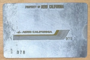 Vintage Aero California Airline Ticket Validation Plate - Bild 1 von 2