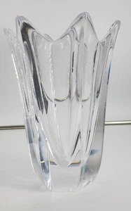 JARRÓN TULIPÁN 6 PUNTOS CRISTAL 8,5"H FIRMADO ORREFORS DE COLECCIÓN (C39) - Imagen 1 de 15