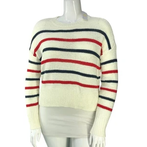 C&C California Womens Size M Sweater Multi Stripe Ivory Crew BRAND NEW - Picture 1 of 17