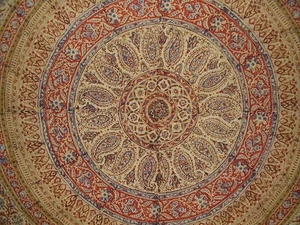 Kalamkari Block Print Tapestry Cotton Spread 106" x 70" Twin Multi Color - Picture 1 of 2