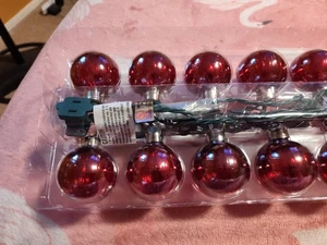 POTTERY BARN HOLIDAY RED MERCURY GLOBE STRING LIGHTS 9893587 - Picture 1 of 1