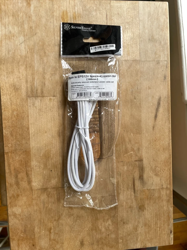Silverstone SST-PP07-EPS8W (White) 8pin to EPS12V 8(4+4)Pin Connector Cable - Image 1 of 1