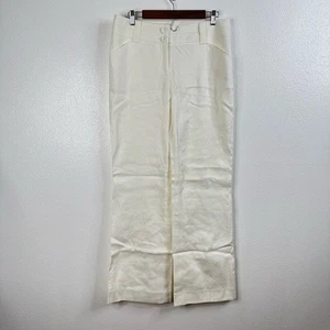 Pantalones de pierna ancha Eccoci nuevos con etiquetas mezcla de lino blanco talla 8 - Imagen 1 de 5