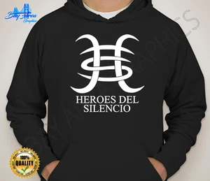 Heroes Del Silencio Logo Hoodie schwarz Baumwollmischung Fleece HTV Frontdruck - Bild 1 von 9