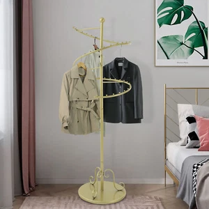Perchero giratorio en espiral dorado carga máxima 30 kg metal hogar abrigo soporte colgante - Imagen 1 de 17