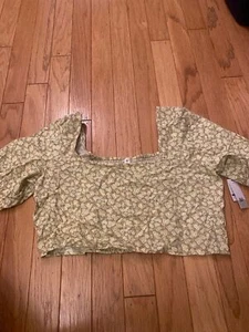 NUEVO CON ETIQUETAS BP Mujer Floral Recortado Manga Corta Top Talla 2X - Imagen 1 de 7