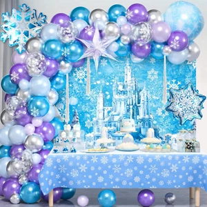 153Pcs Frozen Party Decorations Elsa Birthday Supplies, Frozen Balloon Arch with - Picture 1 of 12