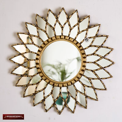Gold Round Mandala Mirror 17.7in from Peru, Vanity Accent Wall Mirror home decor - Image 1 of 4