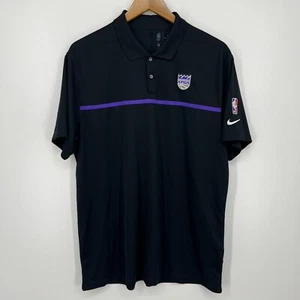 Nike Sacramento Kings Basketball Polo Shirt Men's Size L Black NBA Short Sleeve - Picture 1 of 11