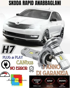 Set LED H7 Para Skoda Rapid 6000K Blanco 6000 Lumen Canbus Cruce - Imagen 1 de 2