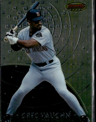 1997 Bowman's Best #53 Greg Vaughn Padres  - Image 1 of 2