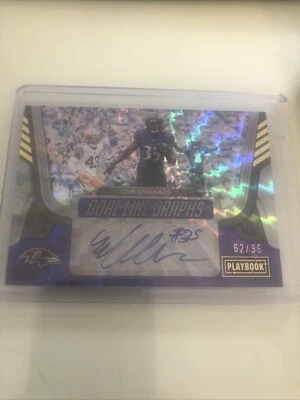 2022 Playbook Gus Edwards Goal Line Graphs AUTO #/99 - #GLG-GE RAVENS - Image 1 of 3