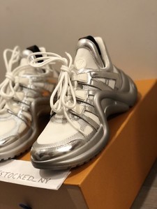 louis vuitton silver shoes