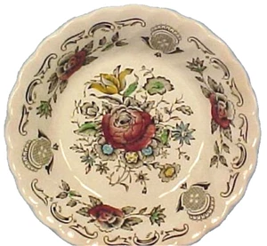 Myotts Bouquet Fruit Dessert Bowl Staffordshire England Transferware Flowers - Picture 1 of 4