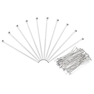 100Pcs Flat Head Pins for Jewelry Making 30mm Stainless Steel 22 Gauge Silver - Picture 1 of 5
