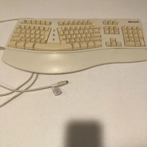 MICROSOFT Natural Keyboard ERGONOMIC 59758 TESTED 6 pin Retro Vingate PC - Picture 1 of 8
