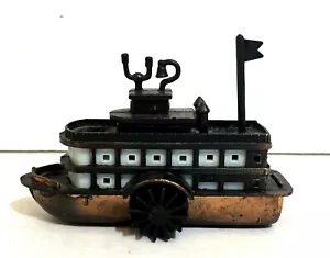 Vintage Sharpener Pencil Metal Antique Steam Boat Made in Hong Kong - Picture 1 of 8