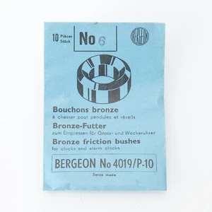 Genuine Bergeon No 6 Bronze Clock Bushes 4019-P-10 (Pack of 10) (G3D14) - Picture 1 of 1