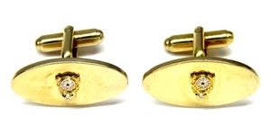 Vintage Cufflinks Anson BPOE Elks Club Gold Oval Bullet Back Men's Formal Wear - Picture 1 of 4