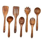 Wooden Spoons for Cooking,7Pcs Wooden Utensils for Cooking Teak Wooden Casual