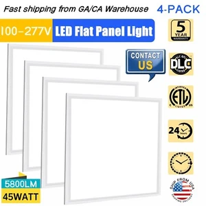 4 Pack 2x2 LED Flat Panel Light 45W 0-10V Dimmable Drop Ceiling Lights, 100-277V - Picture 1 of 16