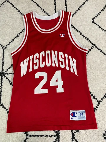 Wisconsin Badgers Michael Finley Champion Jersey Size 36 Red vintage made USA Cover