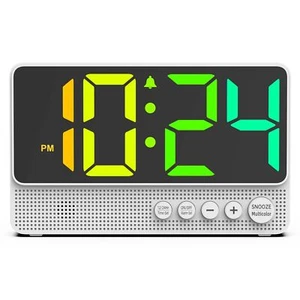 Simple Alarm Clock for Bedroom Small LED Digital Clock with Large Number RGB ... - Picture 1 of 8