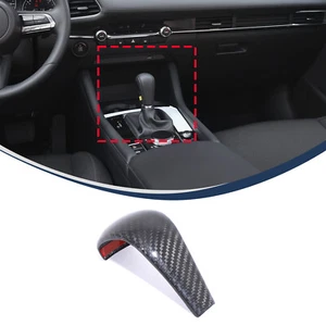 Cubierta de cabeza de palanca de cambios de carbono seco para coche adorno decorativo para Mazda 3 2020-2022 - Imagen 1 de 17