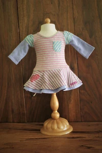 American Girl AG Truly Me Retired SCHOOL STRIPES DRESS Only 18” Doll Fashion - Picture 1 of 7