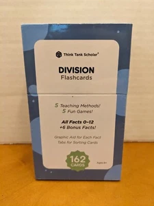 162 Division Flash Cards Think Tank Scholar Todos los hechos 0-12 Nuevo - Imagen 1 de 2